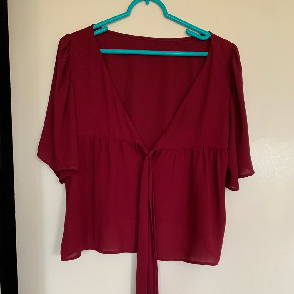 Loft ladies cranberry blouse size L